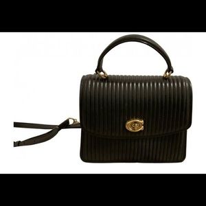 PARKER LEATHER HANDBAG - BLACK